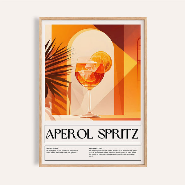 Aperol Spritz Poster for bar cart decor