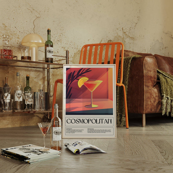 Minimalist drink poster art perfect for trendy interiors