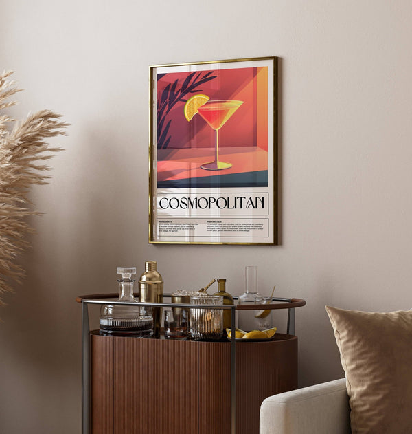 Drink poster art inspired by classic cocktail aesthetics