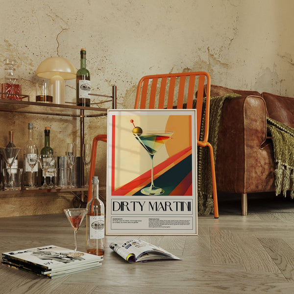 Large cocktail prints for wall for cocktail lovers