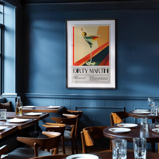 Trendy cocktail prints for wall featuring iconic cocktail recipes