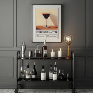 Espresso Martini vintage cocktail posters for home bars