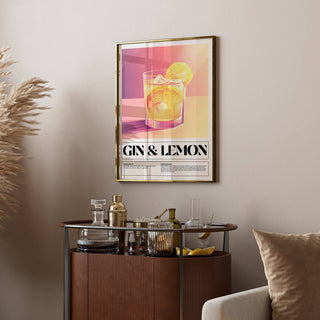 Eye-catching bar wall decor featuring cocktail ingredients and vibrant colours