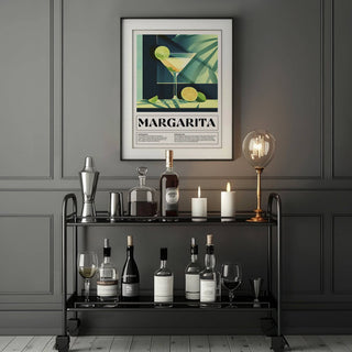 framed cocktail glass art for stylish home bars
