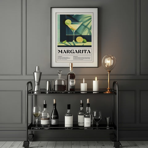 Vibrant Margarita drink print, stylish wall art for tequila lovers.
