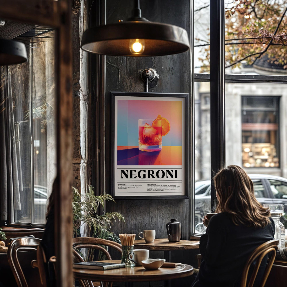Kitchen decor featuring classic Negroni vintage Italian poster art