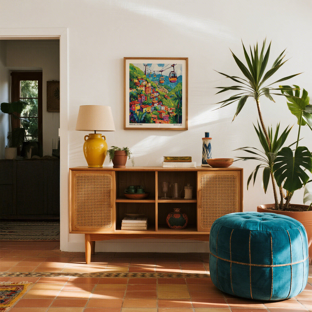 Living room with wood sideboard. | Laboo Studio