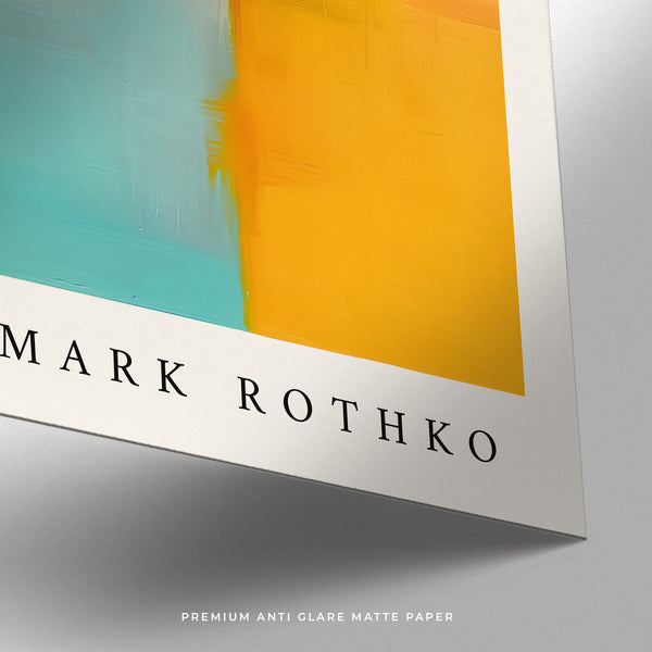 Color block Abstract art print by Mark Rothko with a colorful design on a white background
