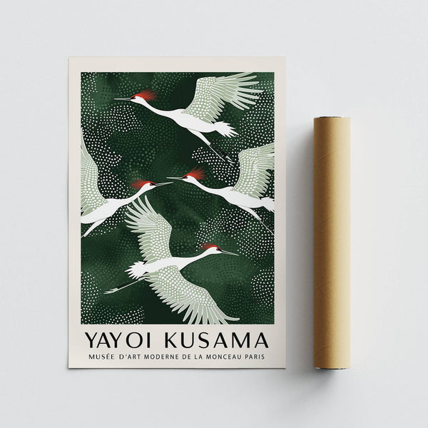 Modern Japandi wall art inspired by Yayoi Kusama’s aesthetic