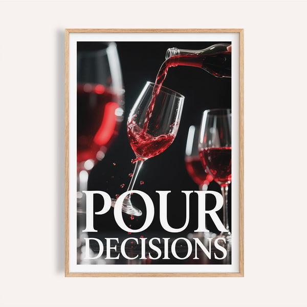 Funny gift for wine lovers featuring red wine being poured into a glass