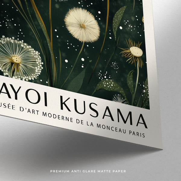 Dark-toned dandelion print art perfect for tranquil wall display