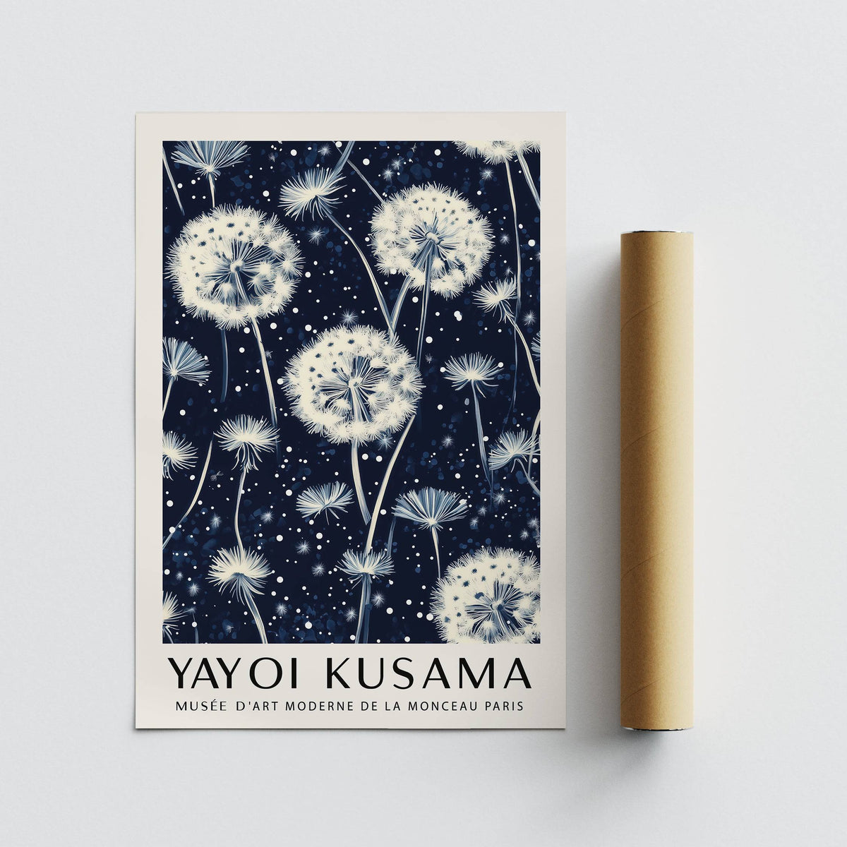 Minimalist white dandelion living room prints for modern wall styling
