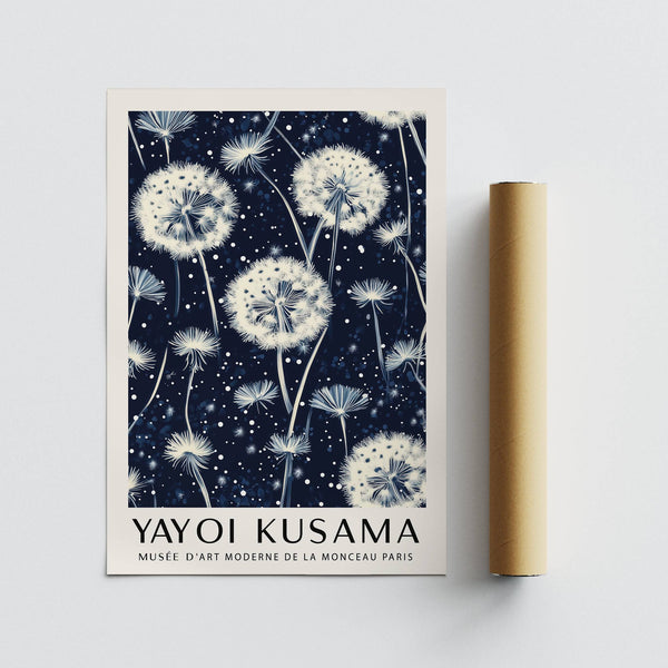 Minimalist white dandelion living room prints for modern wall styling