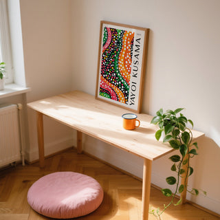 Minimalist Yayoi Kusama dots print perfect for modern interiors