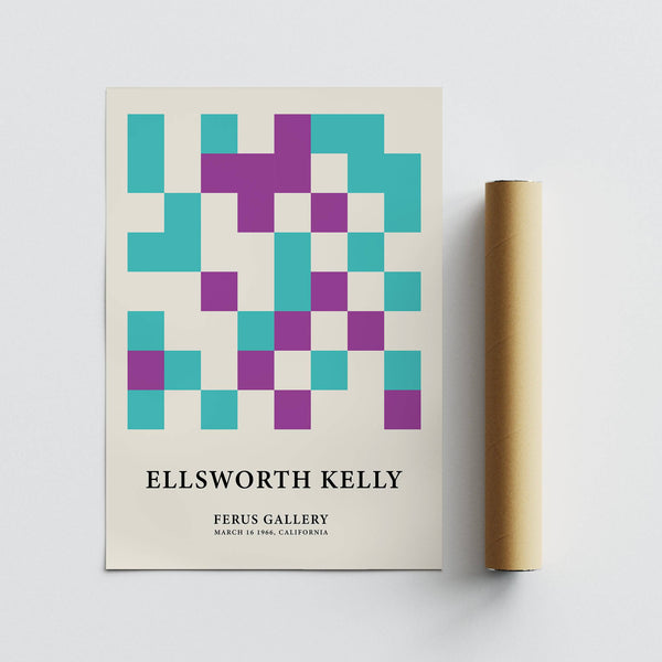 Modern Geometric Block Wall Art Print. Inspired by the iconic designs of Ellsworth Kelly