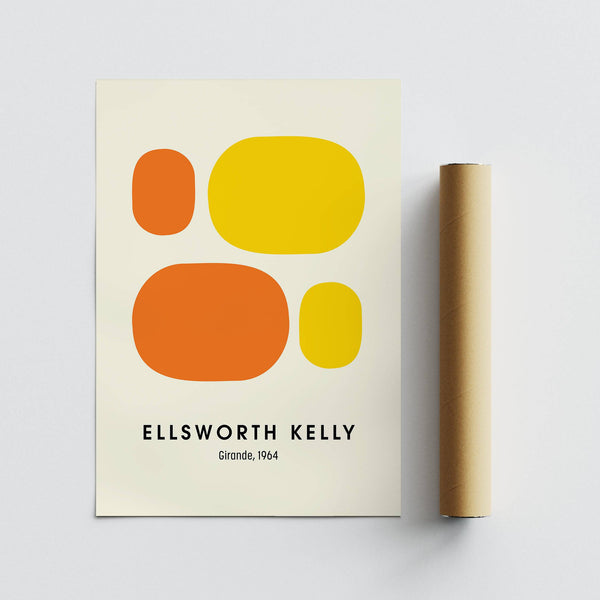 Minimalist geometric art print with vibrant colours