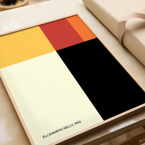 Modern abstract art print inspired by Ellsworth Kelly's colour blocks
