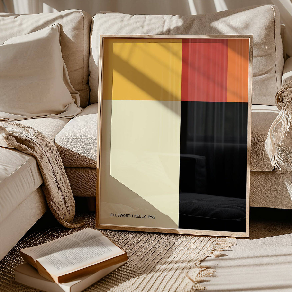 Ellsworth Kelly poster featuring yellow, red, and black hues