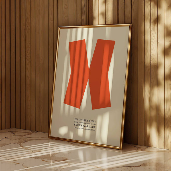 High-quality Ellsworth Kelly print with orange abstract shape