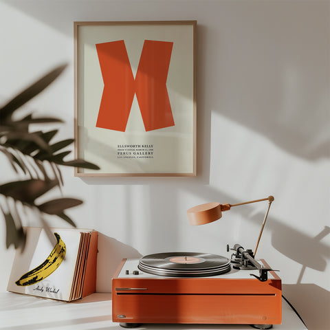 Ellsworth Kelly bold orange geometric design for living room decor
