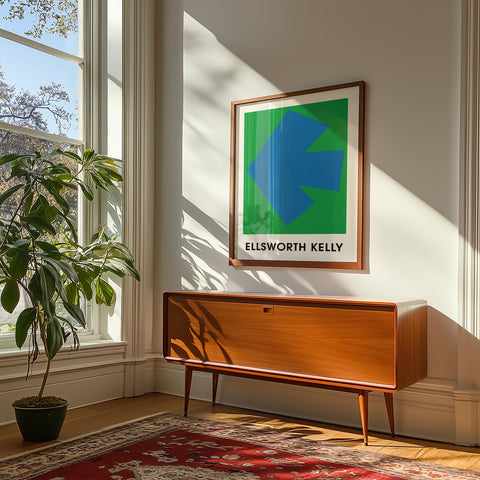 Ellsworth Kelly inspired blue and green colour blocks wall art
