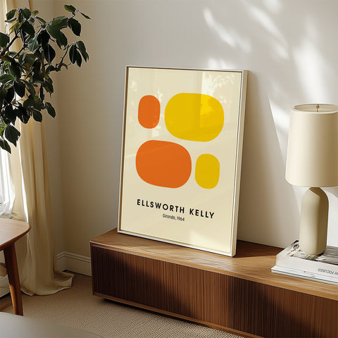 Ellsworth Kelly inspired poster with bold abstract design for contemporary spaces