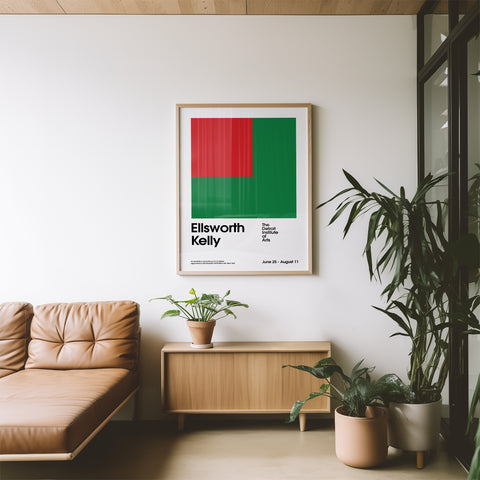 Ellsworth Kelly inspired abstract art print for living room
