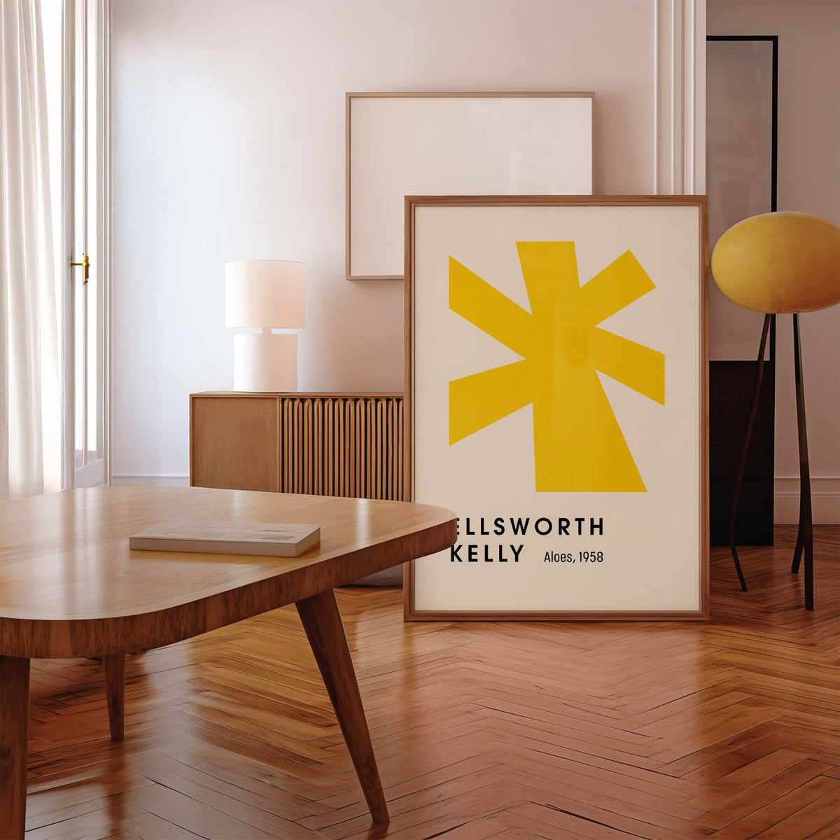 Ellsworth Kelly-inspired large minimalist wall art for modern interiors

