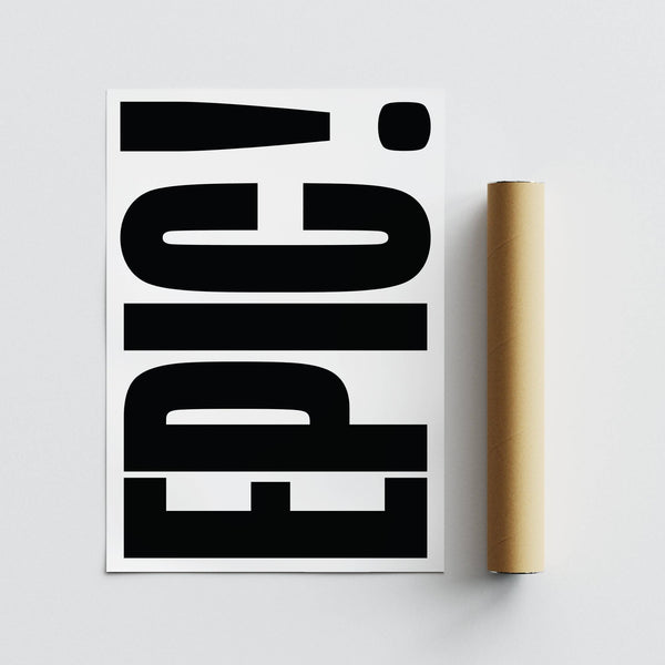 High-quality big text sign wall art print on matte paper