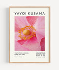 Pink flower artwork inspired by Yayoi Kusama’s dotted design
