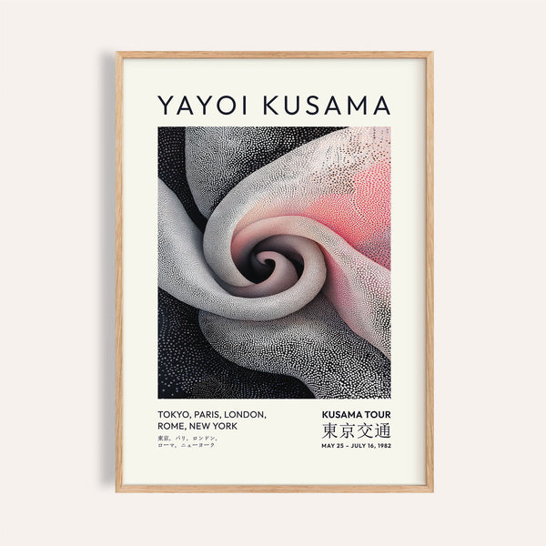 Elegant luxury wall art for living room with spiral floral design in soft pink