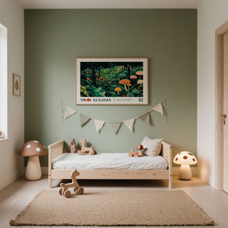 Horizontal Yayoi Kusama polka dots print for feature walls