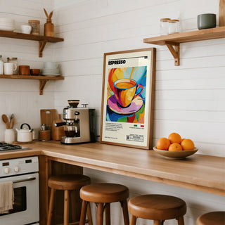 High-quality espresso poster print for kitchen decor
