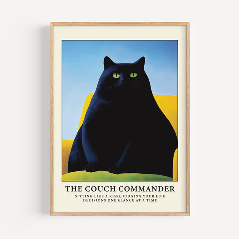 The Couch Commander : Black Cat Wall Art