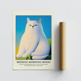 Grumpy cat poster wall design perfect for coffee lovers' spaces

