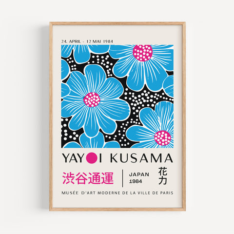 Yayoi Kusama Flower print in blue