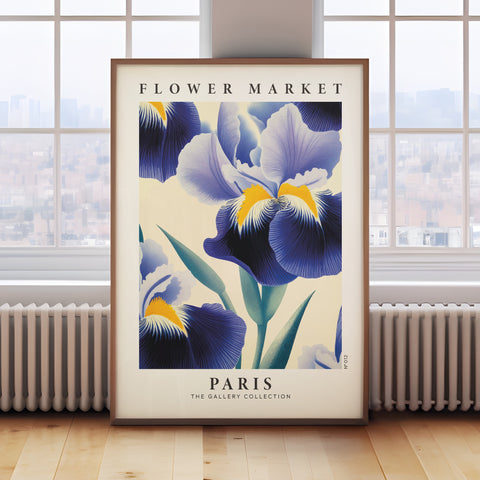 Iris Purple Flower Wall Art inspired by the Paris Flower Market