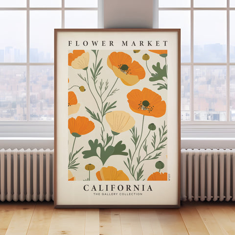 Orange Poppy Boho Chic Wall Art