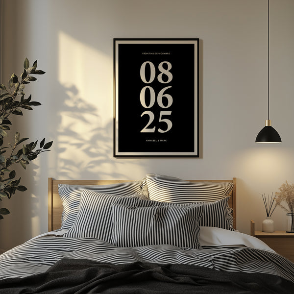 From this day forward custom date print in black and white