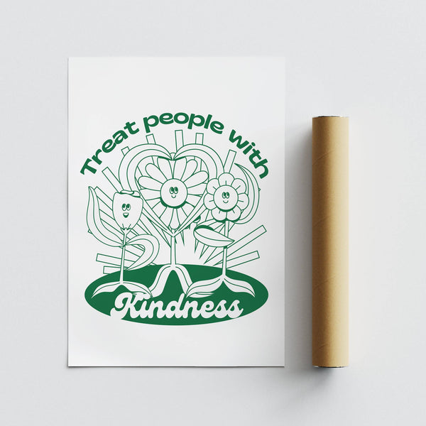 Cartoon-style flower positive poster perfect for spreading positivity