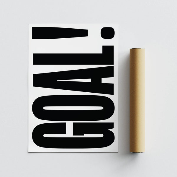 Sports-inspired GOAL wall art for games room or man cave decoration