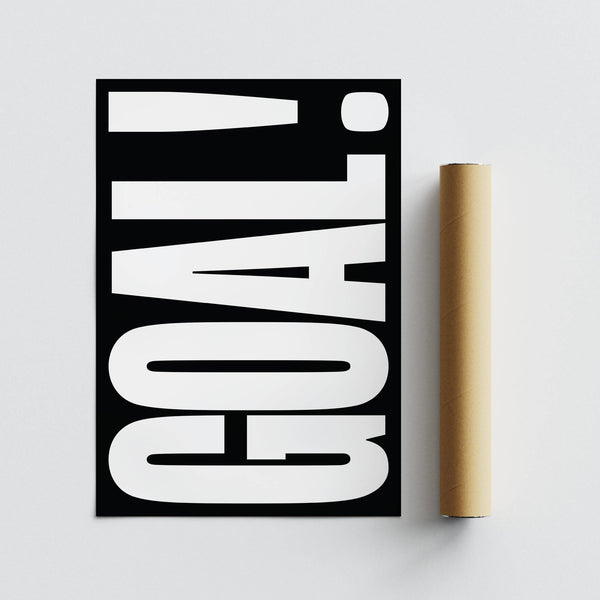 Black-and-white Goal Poster suitable for kids' bedrooms and playrooms
