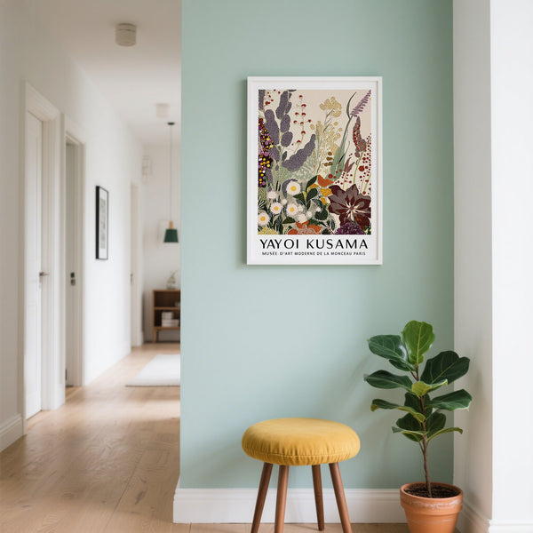 Abstract floral print in modern garden style with textured petal overlays