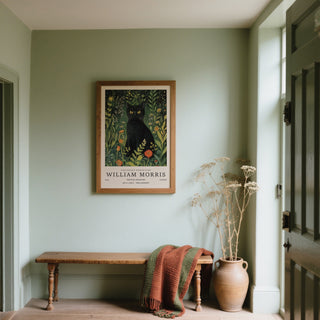 Entrance Hallway Vintage Black Cat art in the garden