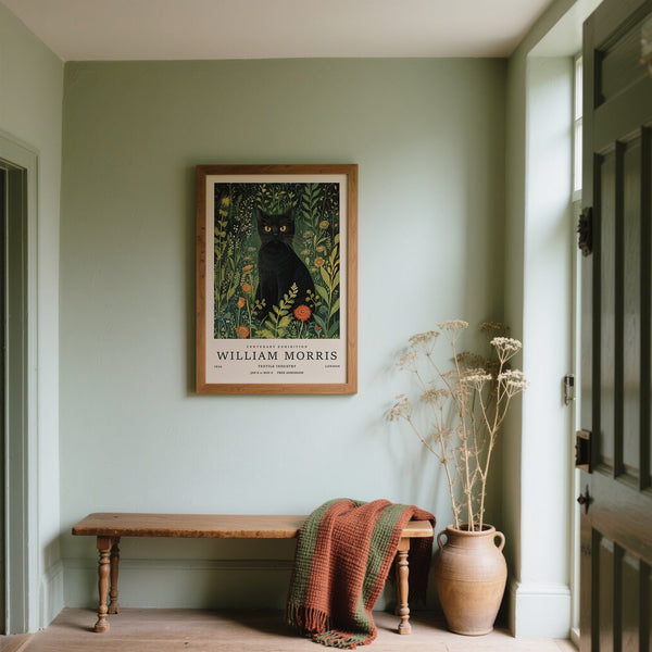 Entrance Hallway Vintage Black Cat art in the garden