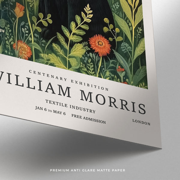 Cozy nature print of vintage cat art for reading nooks