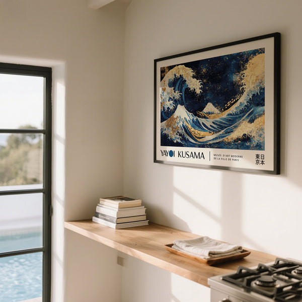 Ocean Wave Wall Art inspired by Yayoi Kusama