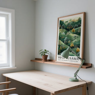 Yayoi Kusama Paintings for above desk in home study area