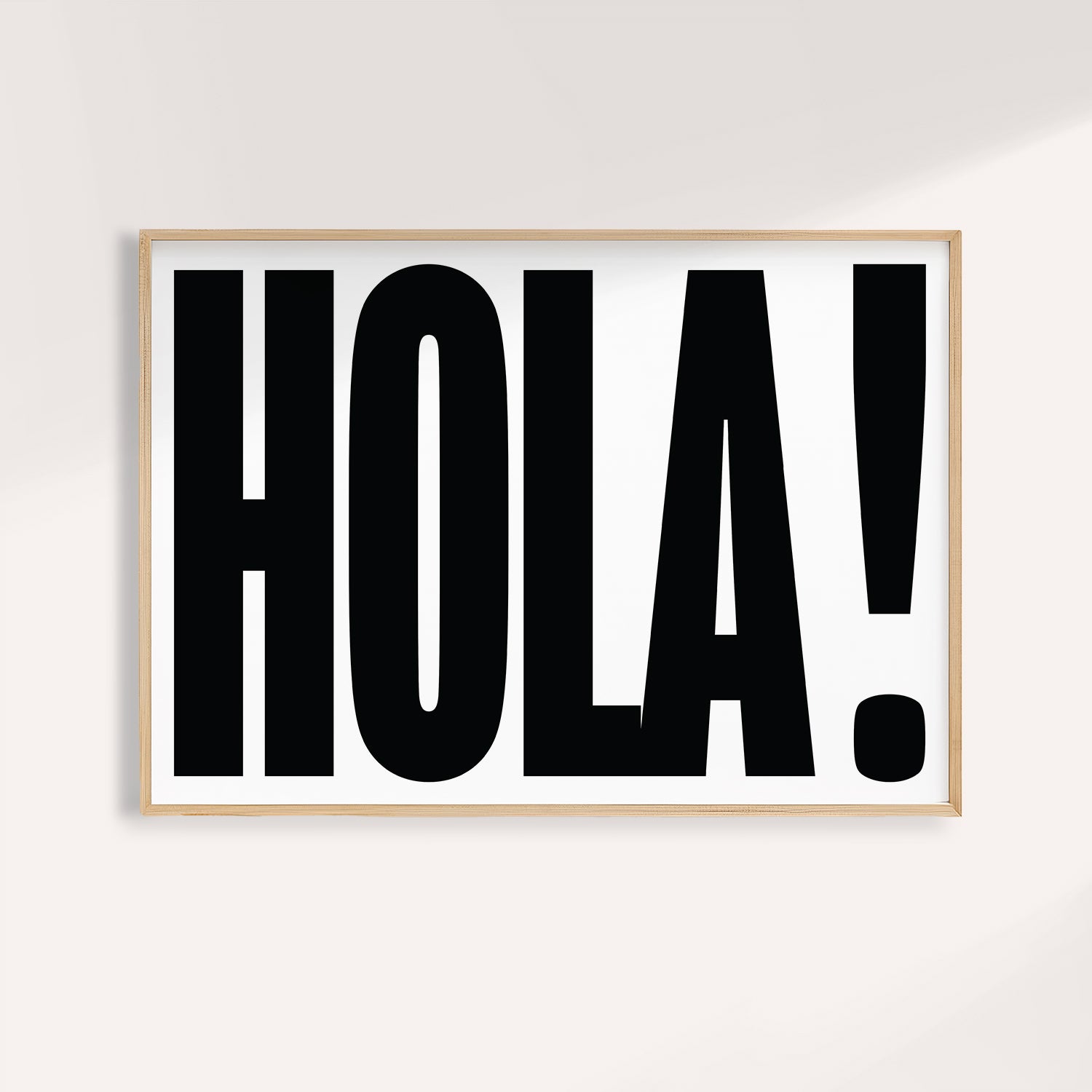 Boo Horizontal Typographic Posters | Modern Spanish HOLA Print