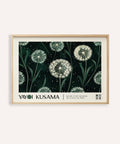 Horizontal posters with floral dot art in Kusama style for living room